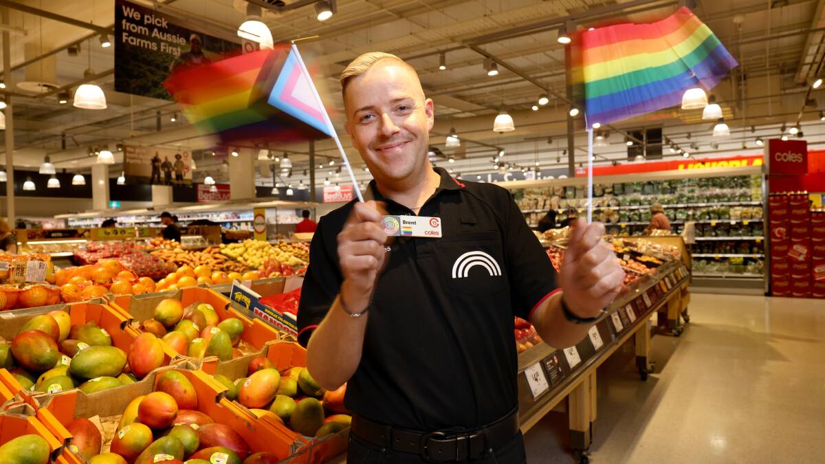 Brent Barling will march with other Coles employees in the Mardi Gras parade next weekend.. Pictures by James Croucher 