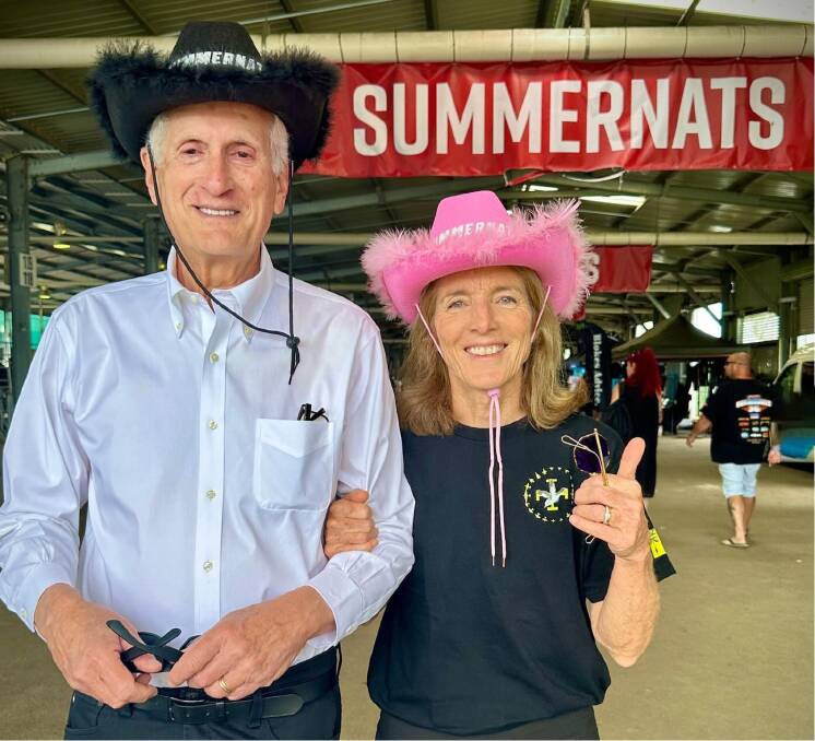 US ambassador Caroline Kennedy and husband Edwin Schlossberg at this year's Summernats. Picture by Instagram