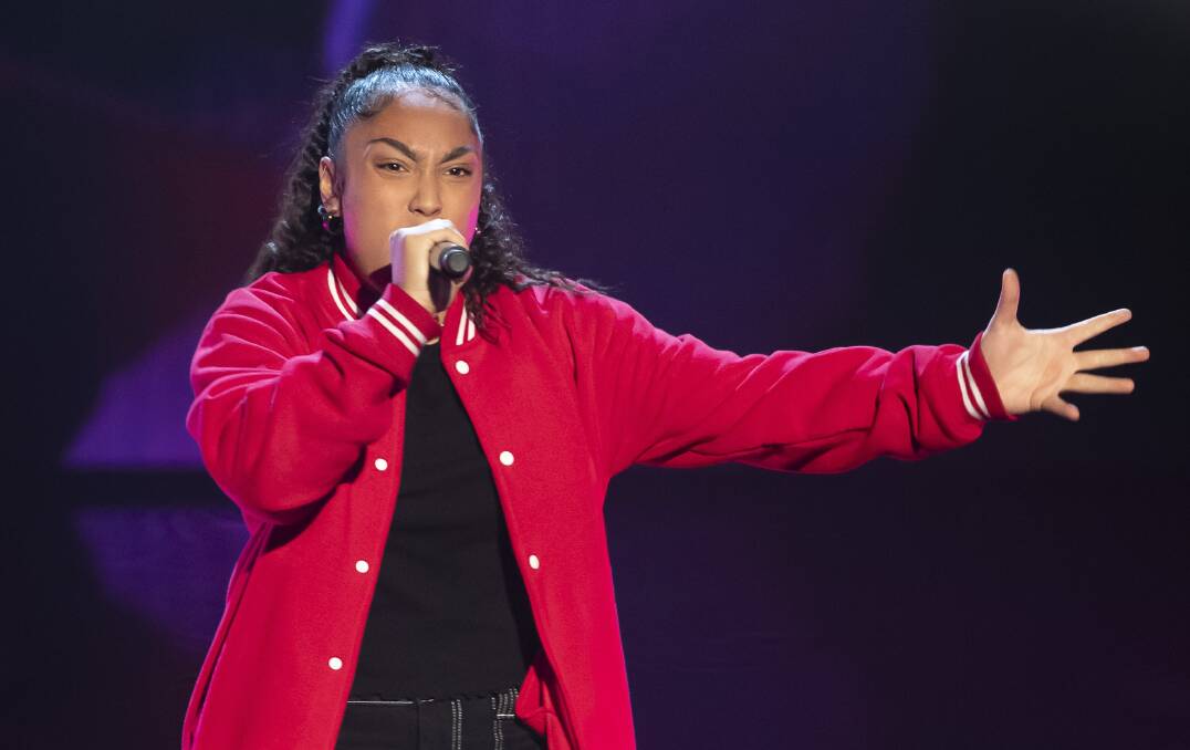 Tahalianna Soward-Mahanga performing on The Voice. Pictures: Supplied