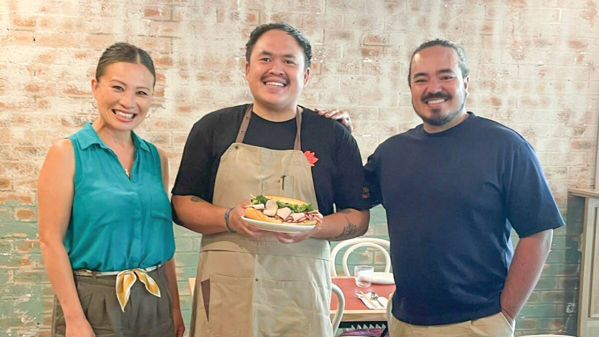 SBS foodie stars Adam Liaw and Poh Ling Yeow with Miss Van's owner Andrew Duong. Picture Instagram