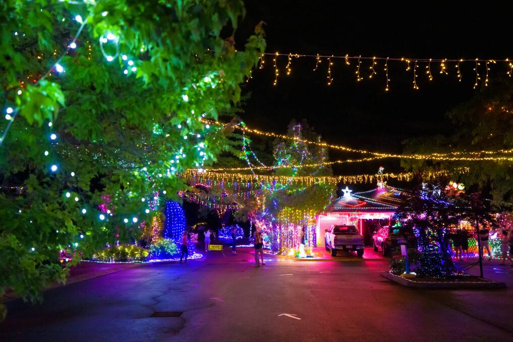 The Burraly Court cul-de-sac becomes a magical Christmas wonderland every December. Picture: Sitthixay Ditthavong