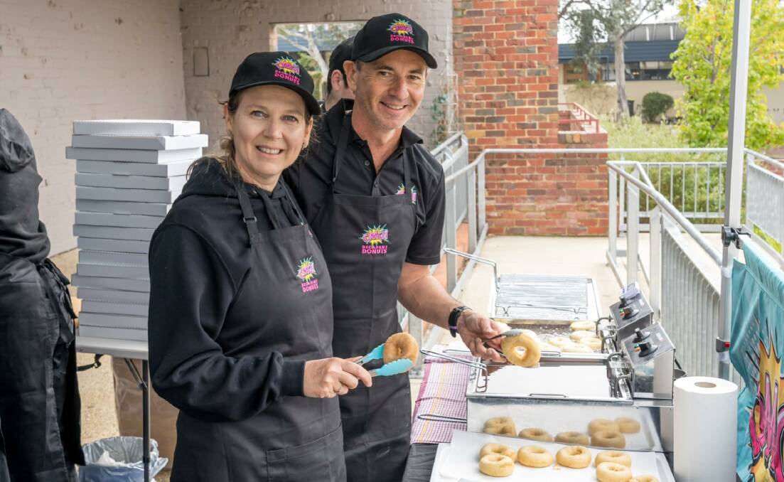 OMG! Decadent Donuts Canberra owners Leanne and Richie Coveney at Lanyon Marketplace on Thursday. Picture: Supplied
