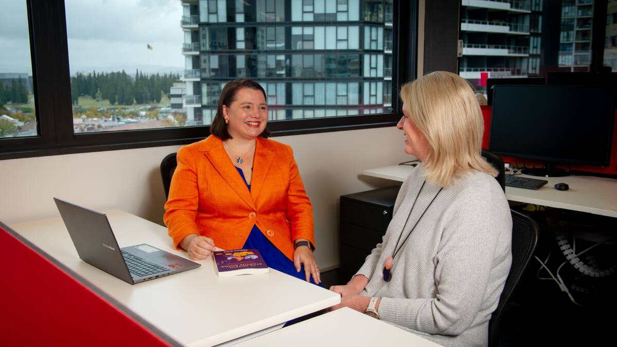 Serina Bird in the Civic offices of the Canberra Innovation Network with chief operating officer Sharyn Smith. Picture: Elesa Kurtz