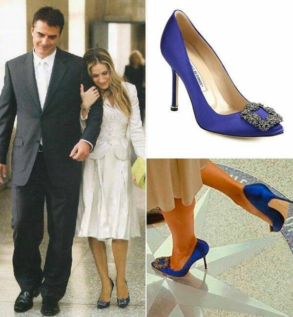 Carrie marries Mr Big on Sex and the City in her Manolos. Pictur: Pinterest