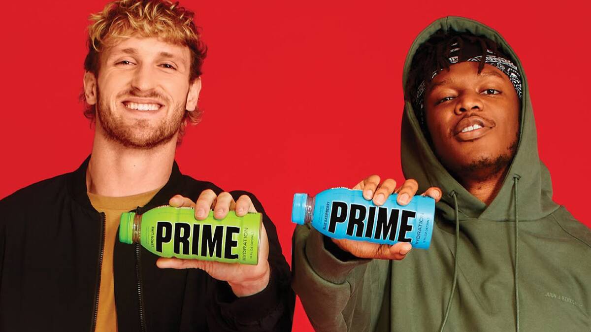 YouTubers Logan Paul and KSI promoting Prime. Picture supplied 