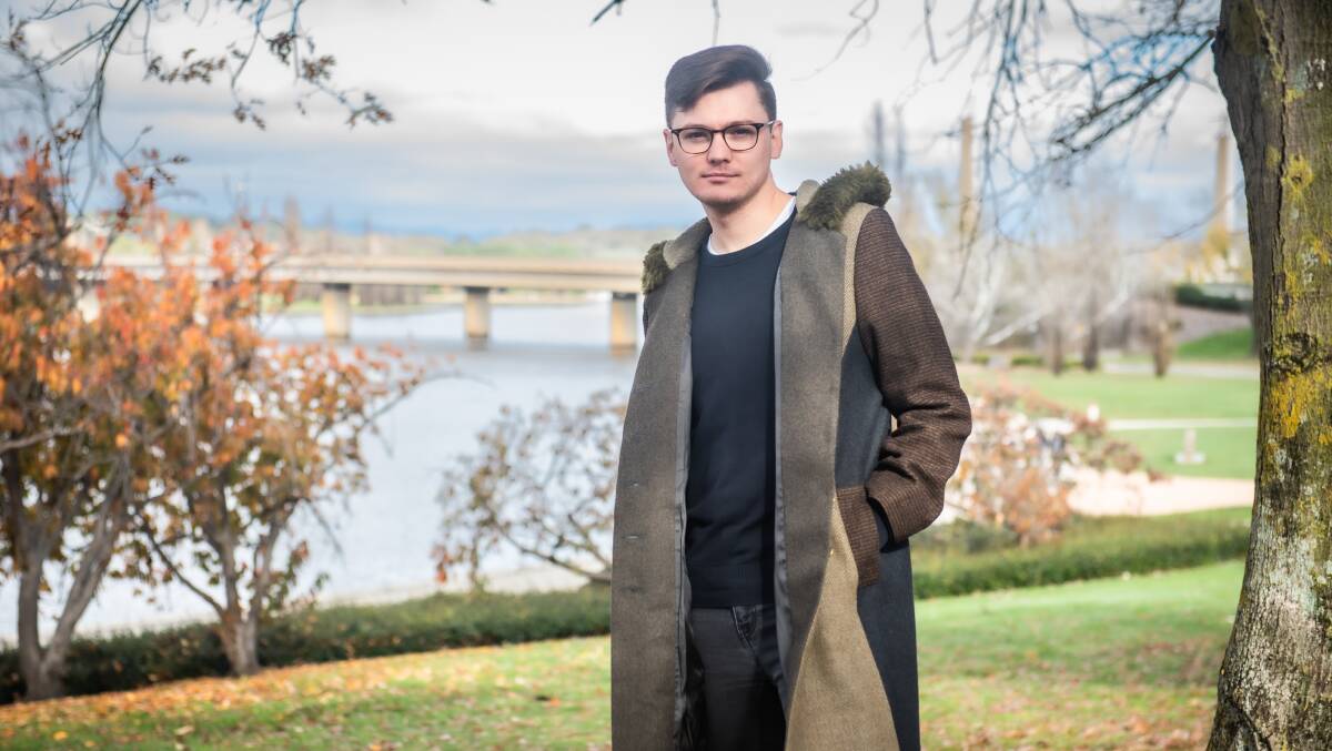 Johnathan Davis loved this coat by Planet Fab, which makes winter coats for women and men using remnant fabrics. Picture: Karleen Minney