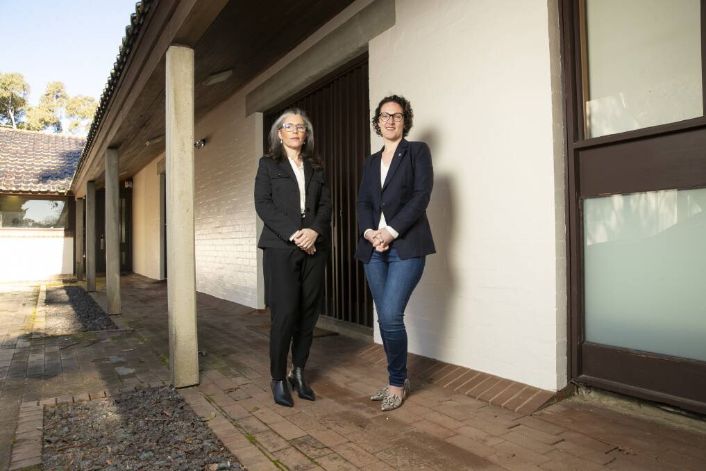 Jane Cassidy and Shannon Battisson at the ACT headquarters for the Australian Institute of Architects in Red Hill. Picture: Keegan Carroll