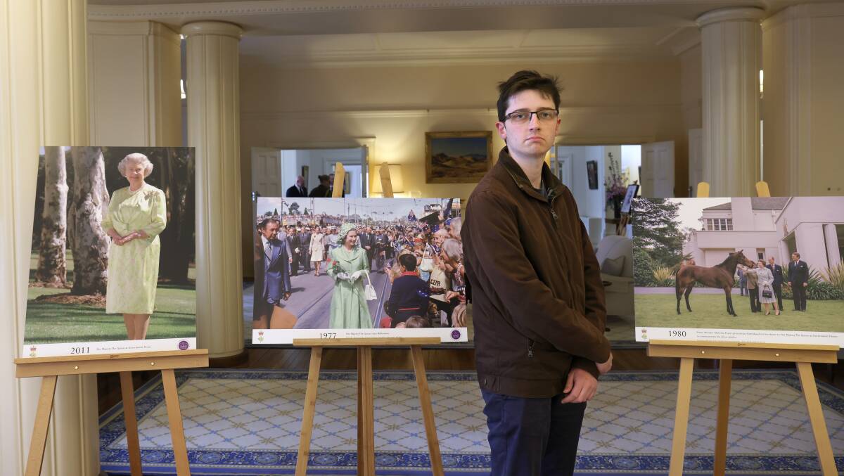 Daniel Tedeschi, 26, of Chapman at Government House on Friday, saying he could feel the loss of the Queen "everywhere". Picture by James Croucher