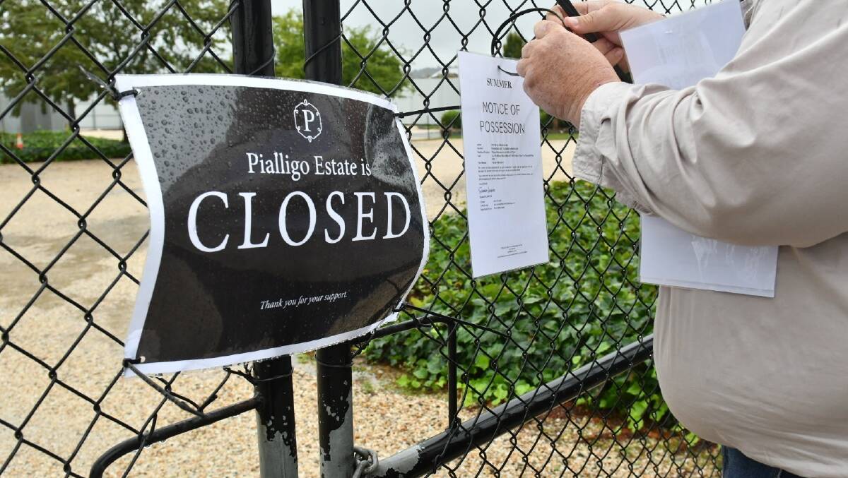 Pialligo Estate closed "temporarily" last Thursday evening but after talks with financiers failed, it has been repossessed by one of its creditors. Picture by Elesa Kurtz