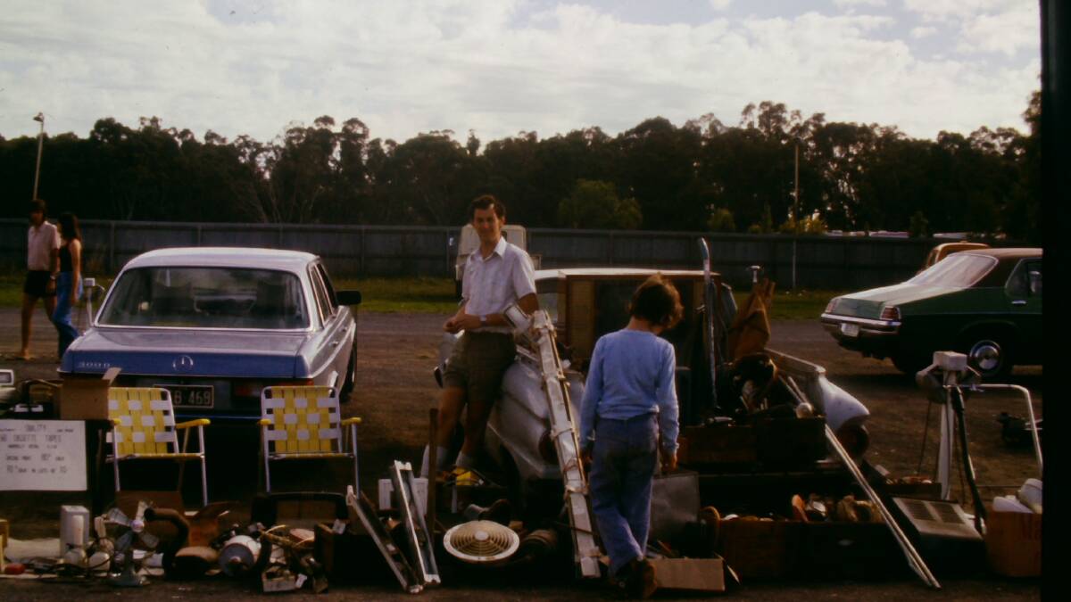 Athol and Jane at a car boot sale when she was a child. Picture supplied 