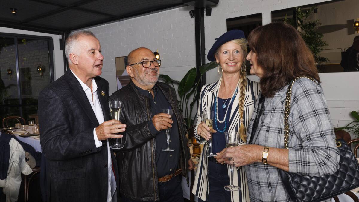 Jeremy Lasek (left) and wife Dorte Ekelund (second from right) with Magdy and Sue Youssef at the 20th anniversary Wednesday dinner club this week. Picture by Keegan Carroll