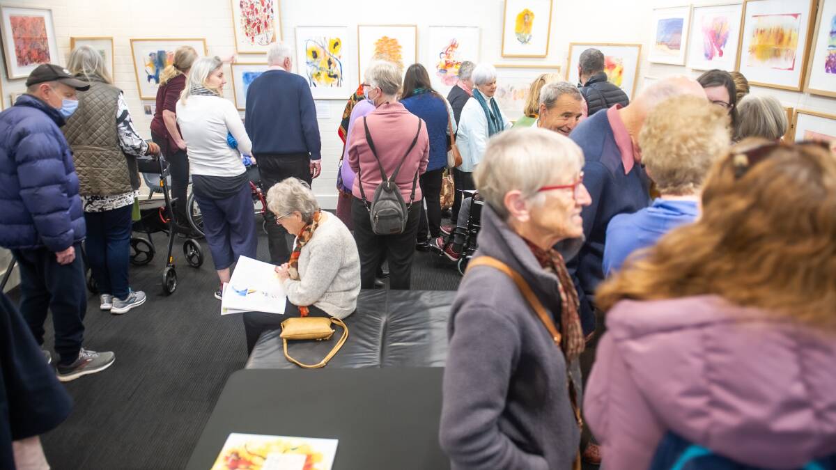 The crowd at the exhibition opening on Friday morning. Picture by Karleen Minney