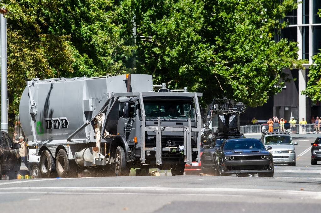 The garbage truck involved in the chase scene. Picture: Karleen Minney