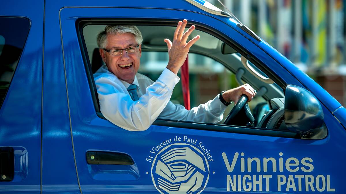 Mr van Wyk in a Vinnies Night Patrol van. Picture: Karleen Minney