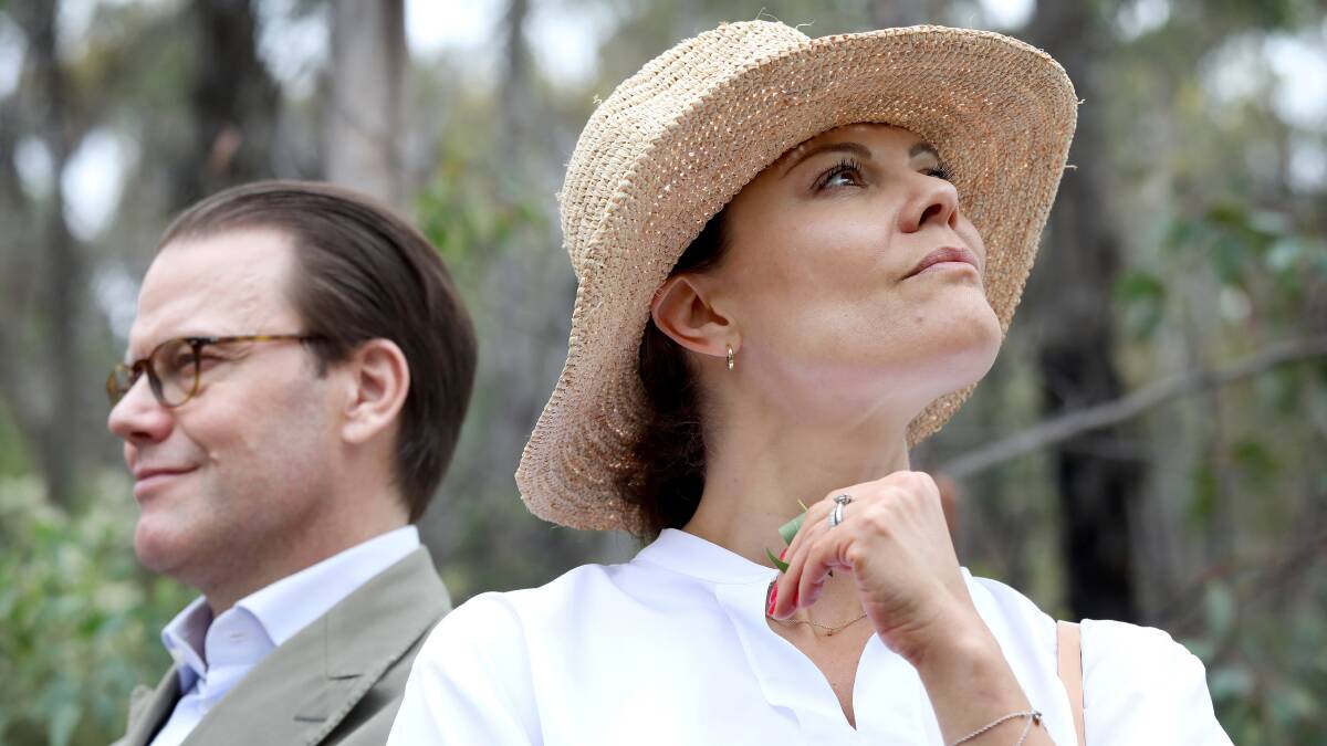 Prince Daniel and Princess Victoria at Tidbinbilla. Picture by James Croucher