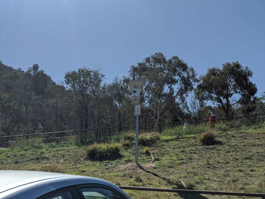 The camera in the Sulwood Drive carpark at Mount Taylor. Picture: Megan Doherty