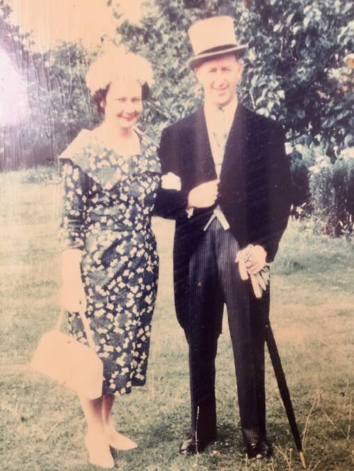 Elizabeth and Stan Lovie at the garden party at Buckingham Palace in 1962. Picture: Supplied