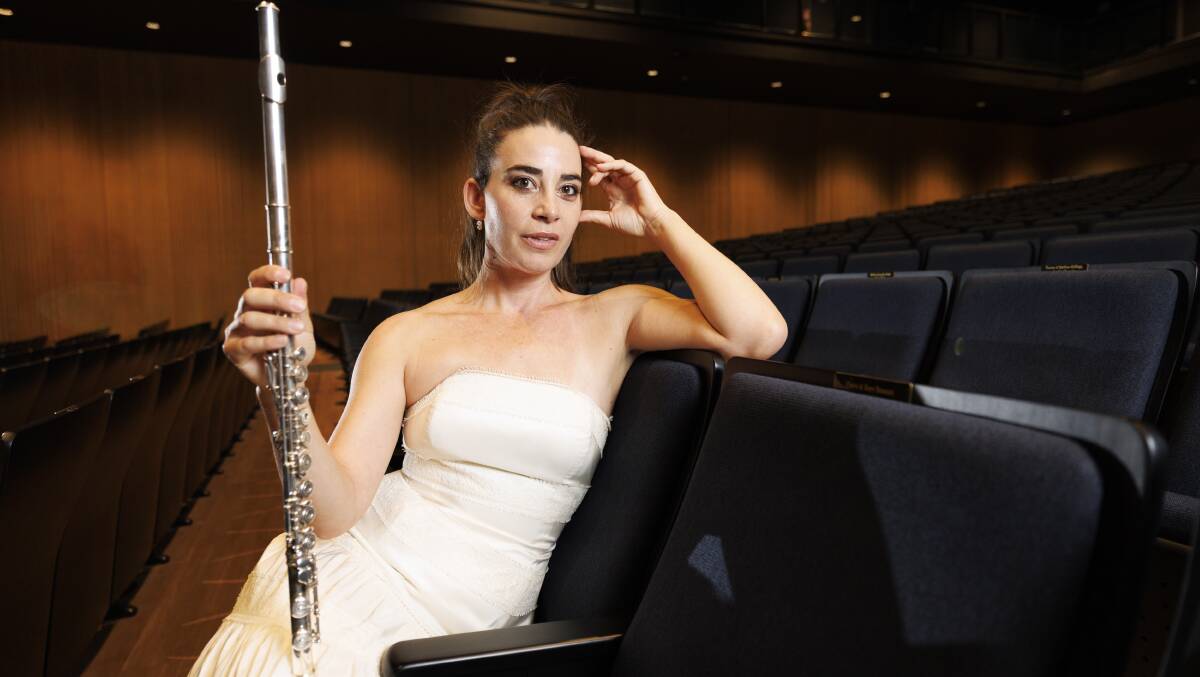 Flautist and Snow Concert Hall artistic director Ana de la Vega in the hall. Picture by Keegan Carroll