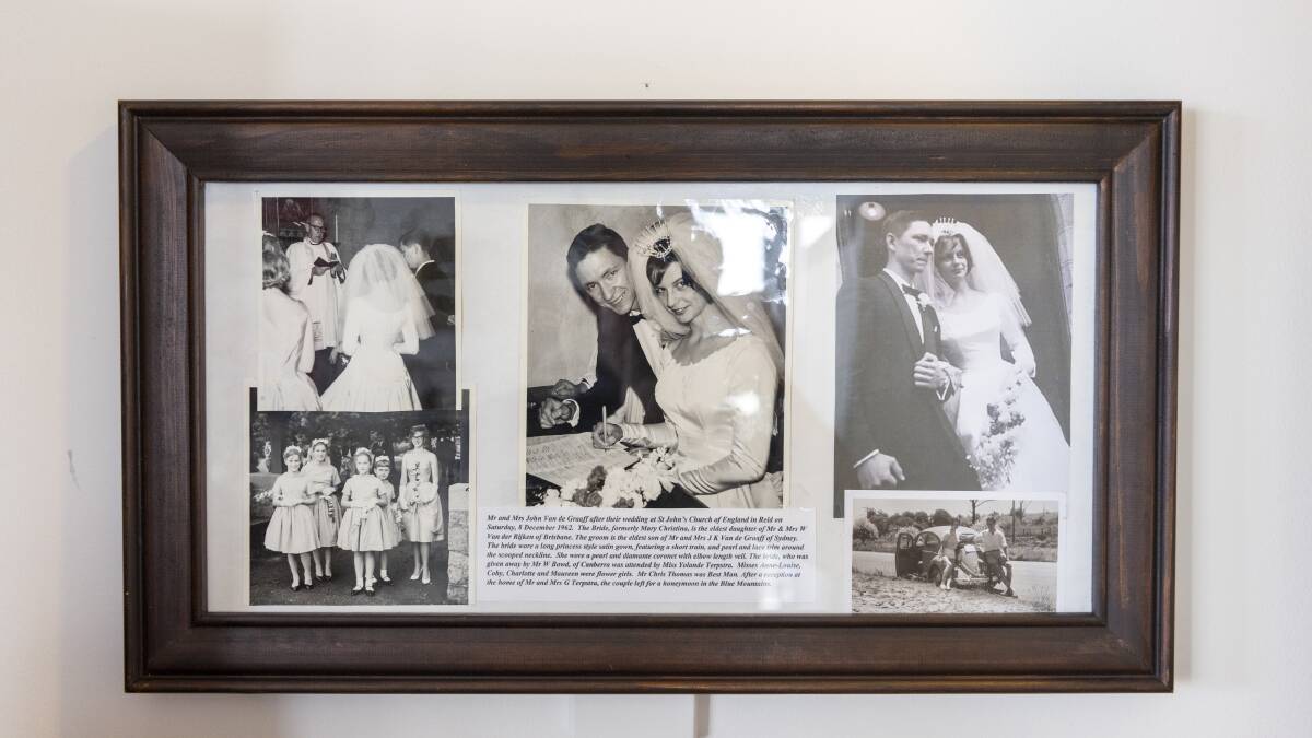 Photographs of their wedding on December 8, 1962.