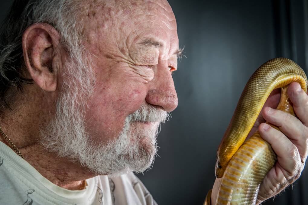 Ric Longmore and his python Precious. Picture by Karleen Minney
