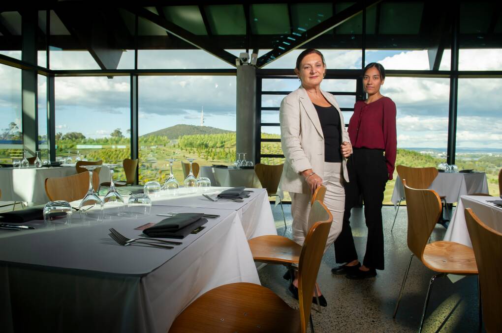 The Ginger Group CEO Lissa Keogh and National Arboretum venue manager Arely Mota have experienced a wave of enquiries following Pialligo Estate's closure. Picture by Elesa Kurtz