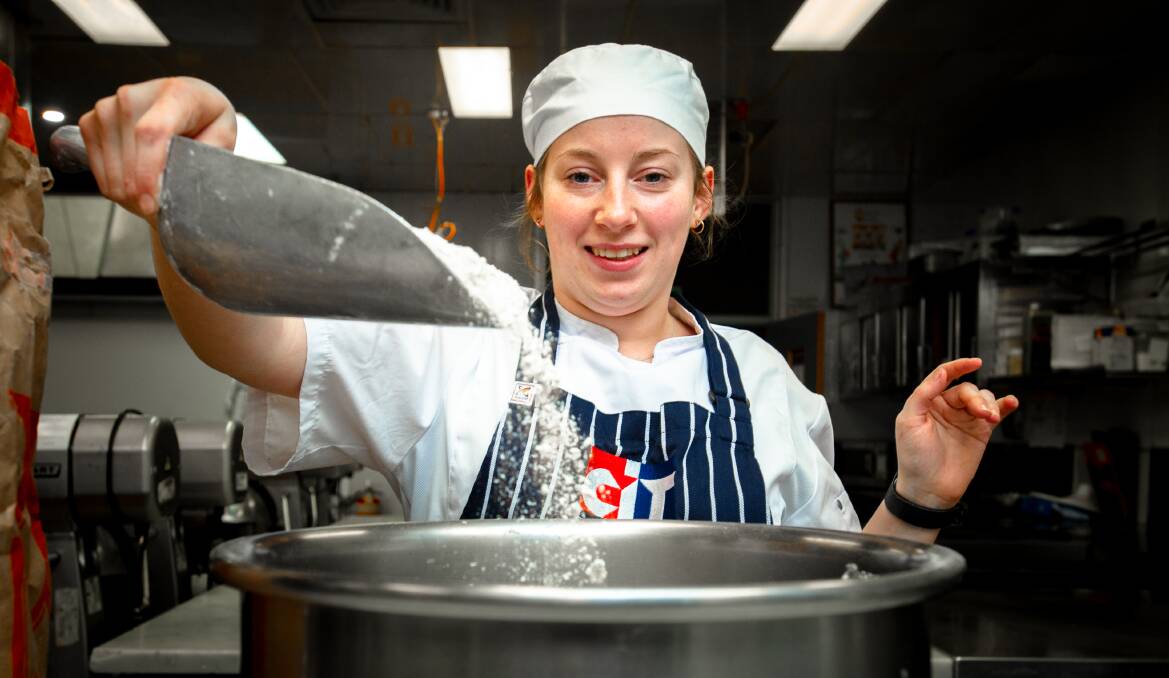 Rachel will have to make everything from brioche to croissants during the three-day WorldSkills national championships in Perth. Picture: Elesa Kurtz
