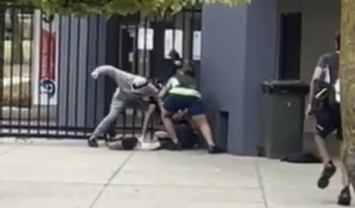 Still from a video of a physical fight at Gold Creek School. Picture: supplied