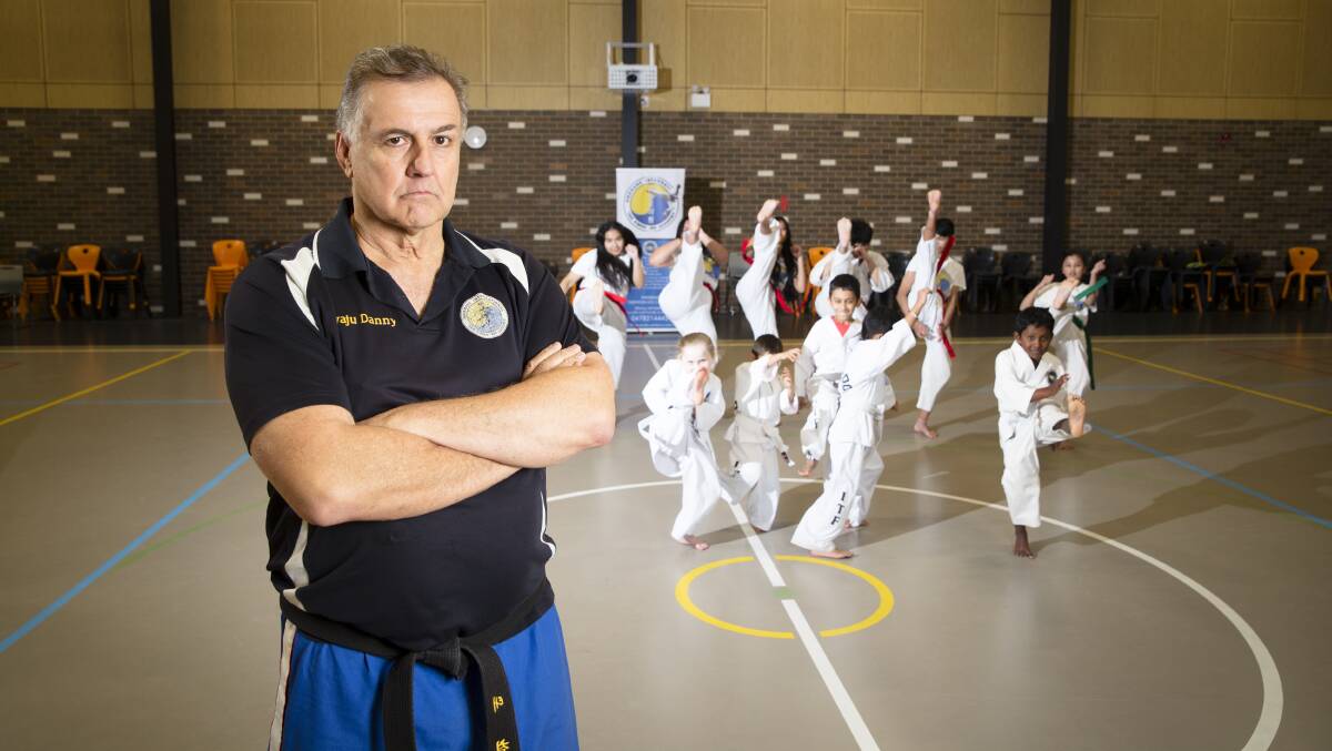 Owner of Taekwondo Canberra Daniel Perez is concerned hiring rates for school halls are going to increase and have an impact on his business. Picture: Keegan Carroll