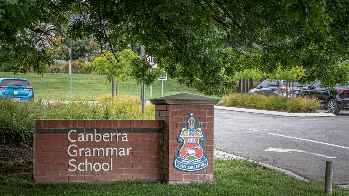 Fees for a year 12 student at Canberra Grammar School are climbing towards the $30,000 mark. Picture: Keegan Carroll