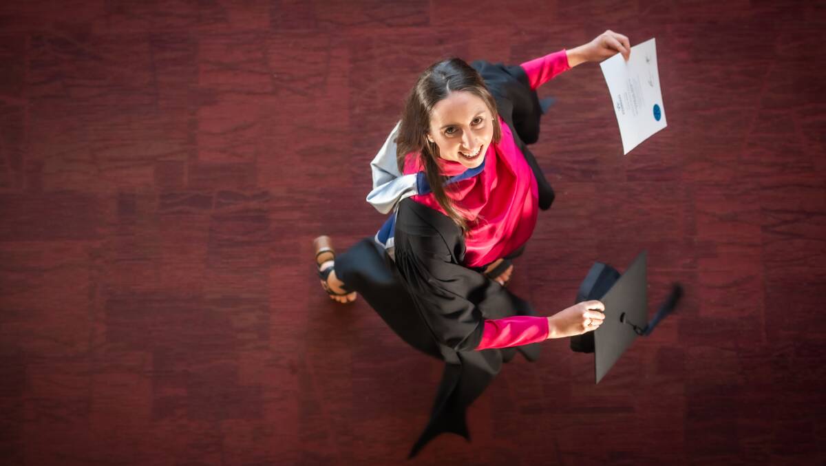 Lara Smith graduated with a master of speech pathology from University of Canberra and has already secured a job in the in-demand field. Picture: Karleen Minney
