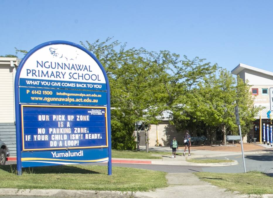 Ngunnawal Primary School has asked preschool students to stay home because of staff shortages. Picture: Keegan Carroll