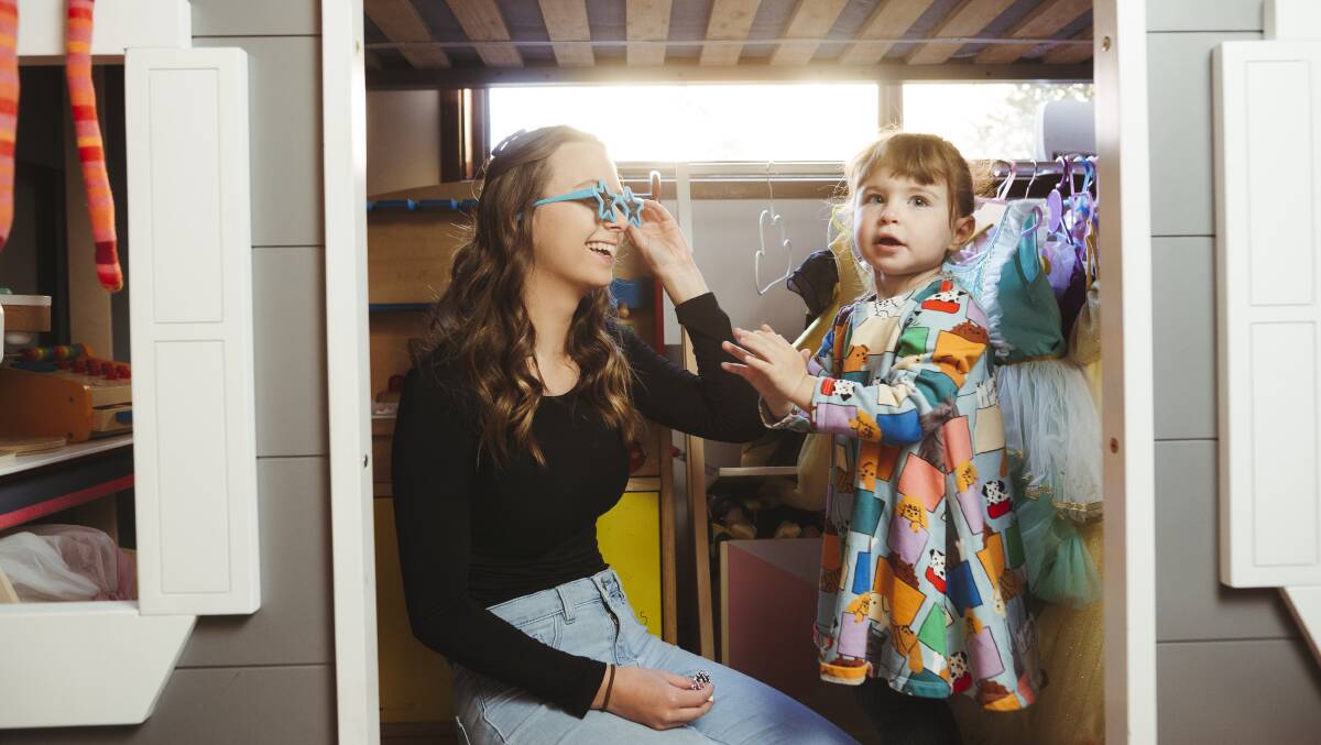 Abbey Ison prefers to be a self-employed nanny because of the freedom and flexibility she gets compared to being an educator in a childcare centre. Picture: Dion Georgopoulos
