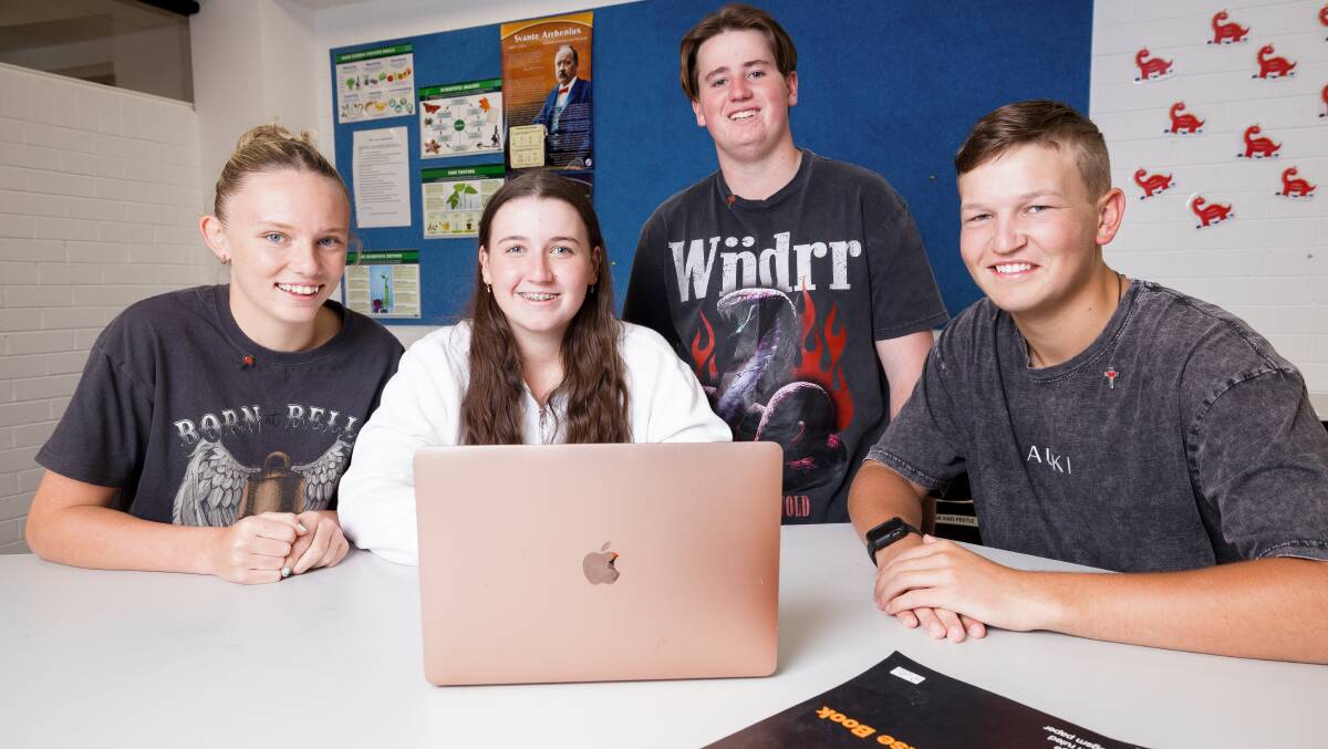 Year 11 students Lily Webb, Olivia Dean, Joshua Daly and Daniel Smith will be participating in virtual learning this year. Picture by Sitthixay Ditthavong