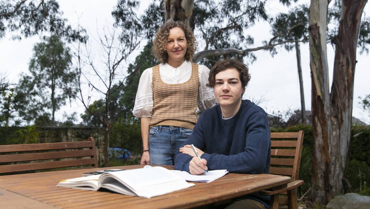 Dr Catriona Moxham was pleased her son, Angus Thompson, would be able to get feedback from his teachers before sitting his final IB exams. Picture: Keegan Carroll