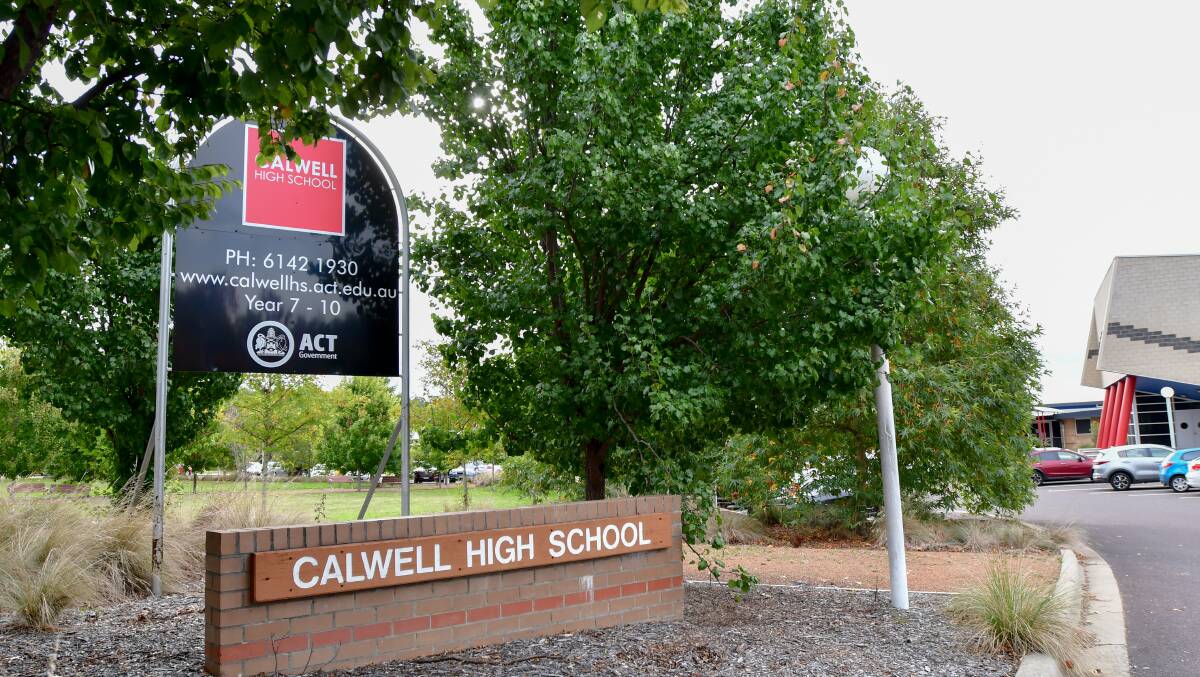 The prohibition notice on Calwell High School has been lifted, allowing year 7 and 8 students back on campus. Picture: Elesa Kurtz