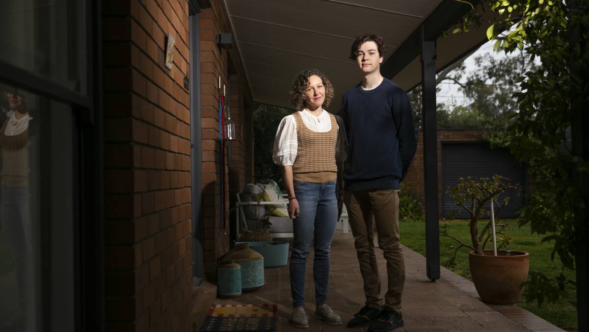 Dr Catriona Moxham is hoping her son, Angus Thompson, and his classmates will be able to sit their final year 12 exams amid the COVID-19 outbreak. Picture: Keegan Carroll