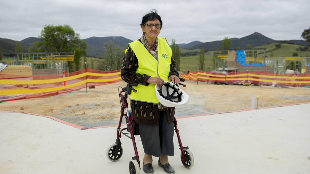 Ngunnawal Elder Aunty Agnes Shea construction at the Ngunnawal Bush Healing Farm, a residential drug and alcohol rehabilitation service for Aboriginal and Torres Strait Islander peoples in 2015. Picture by Jay Cronan