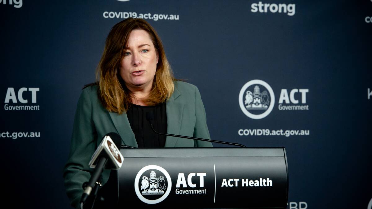 ACT Education Minister Yvette Berry announced year 12 students would get priority access to COVID-19 vaccinations. Picture: Elesa Kurtz