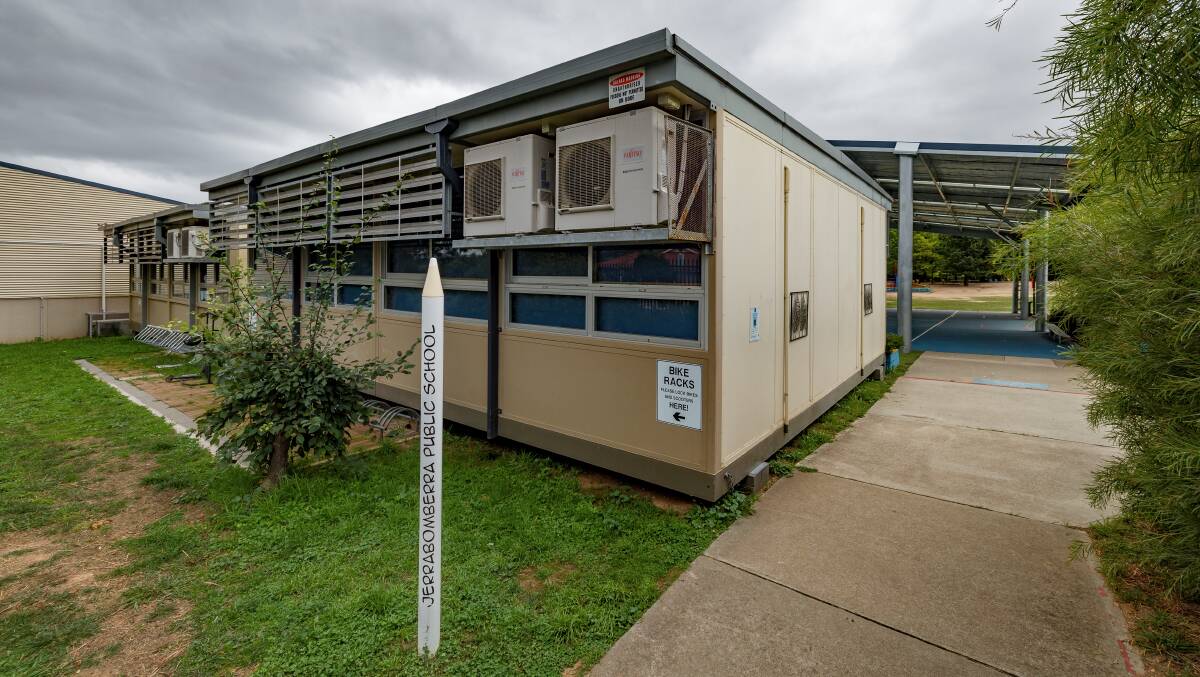 Jerrabomberra Public School learned of significant changes to the enrolment intake area for next year on March 24. The school has more than 900 students and about 15 demountable classrooms. Picture: Sitthixay Ditthavong