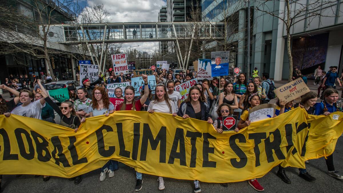 Students attend the Strike for Climate in 2019. Picture: Karleen Minney
