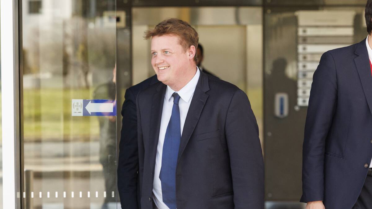 CFMEU National and ACT secretary Zach Smith exits the ACT Integrity Commission. Picture by Keegan Carroll