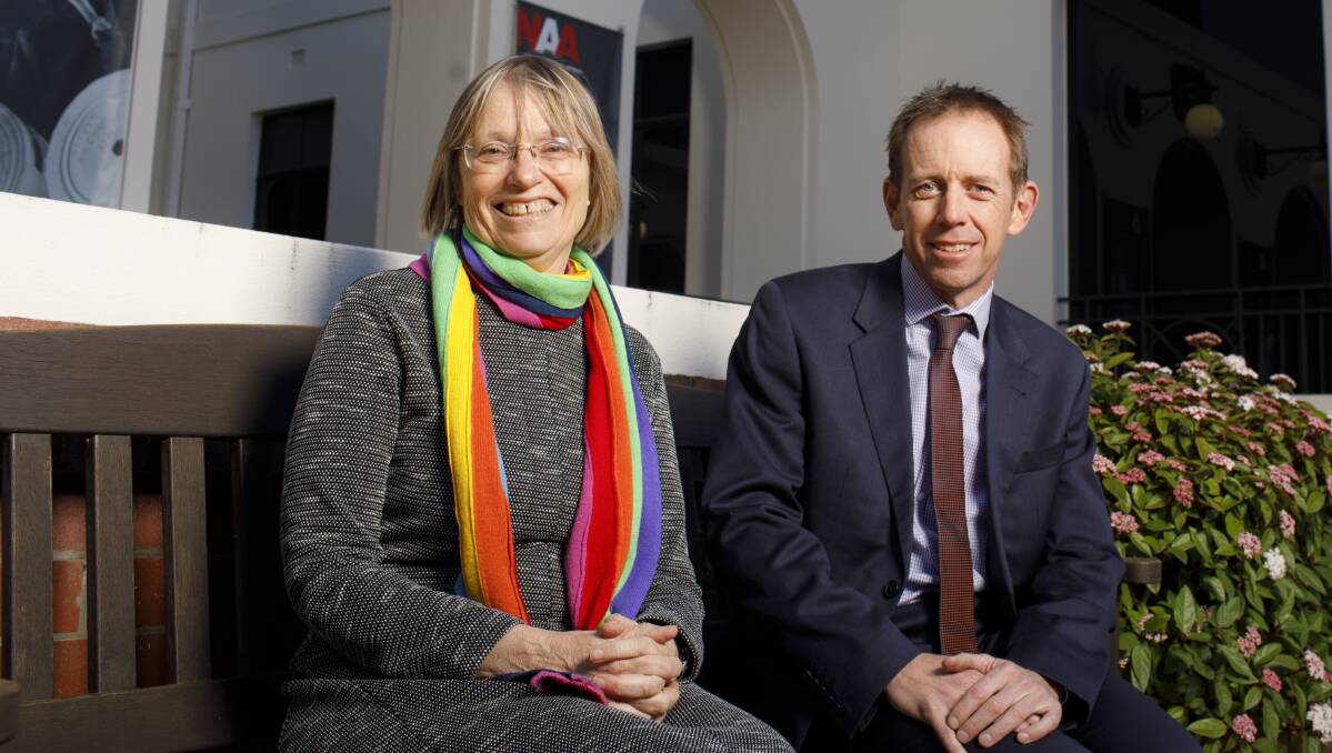 The then member for Murrumbidgee Caroline Le Couteur, left, with Shane Rattenbury in September 2017. Picture: Sitthixay Ditthavong
