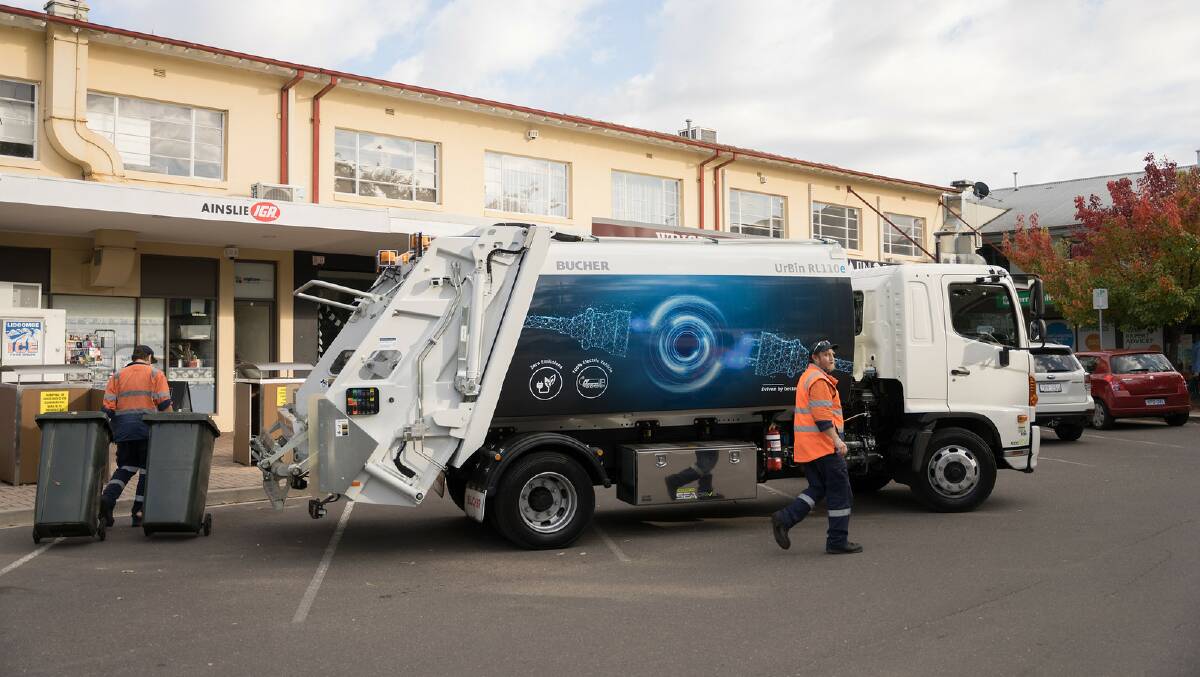 An electric garbage truck is being trialled in Canberra. Picture: Supplied