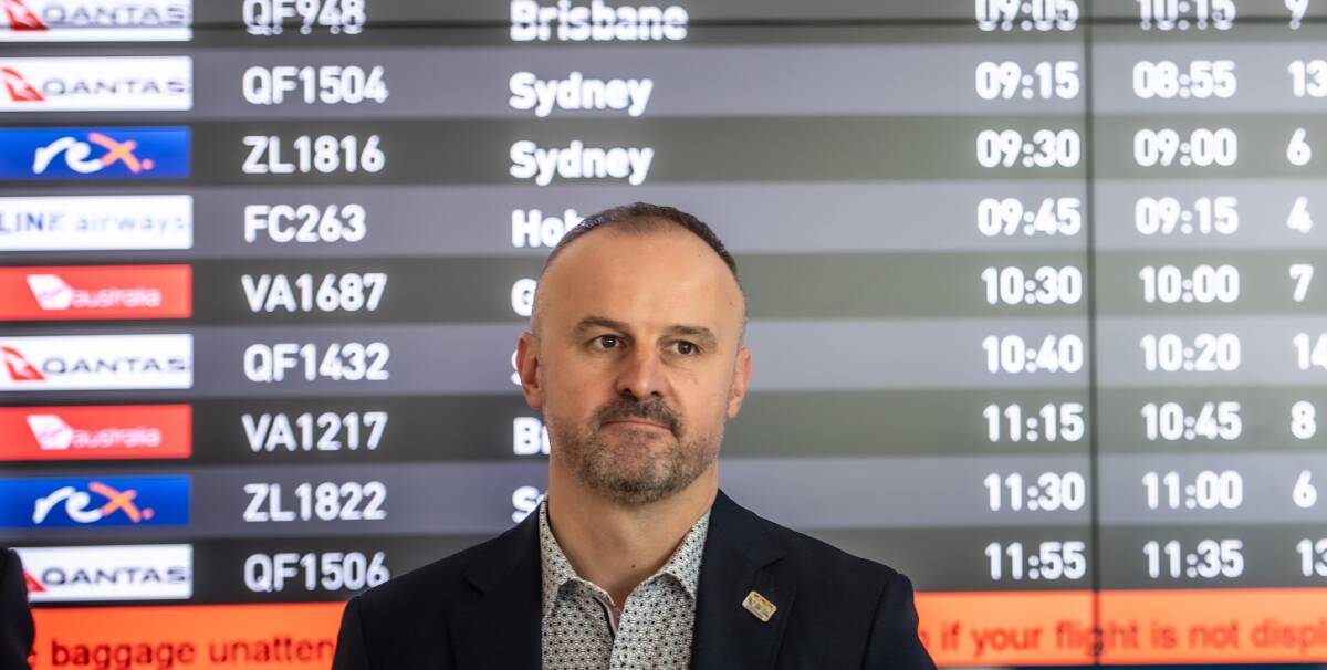 Chief Minister Andrew Barr, who says direct flights between Canberra and New Zealand could be running in time for summer. Picture: Karleen Minney