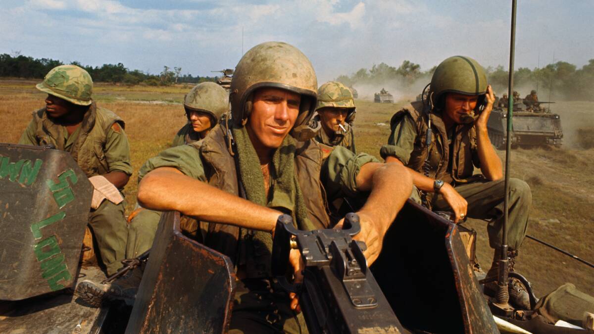 US soldiers go through jungles to find Viet Cong base camps in April 1968, during the Vietnam War which lasted until 1975. Picture Getty Images