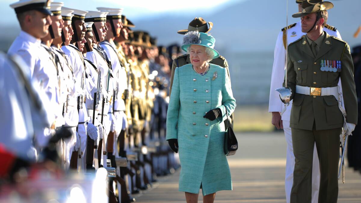 The Queen arrives at Fairbairn on October 19, 2011, the start of her last of 14 visits to Canberra. Picture by Marina Neil