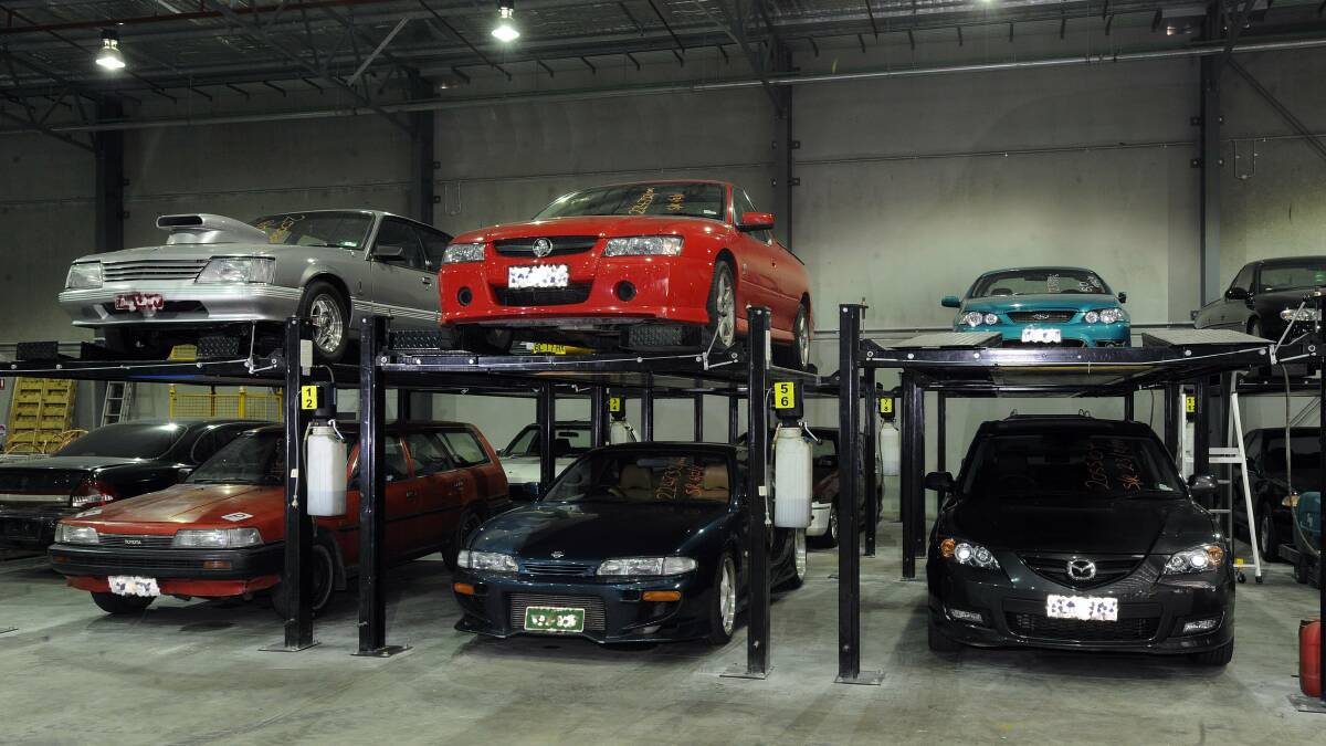 Hoon cars seized by police in storage in 2010. Picture: Gary Schafer