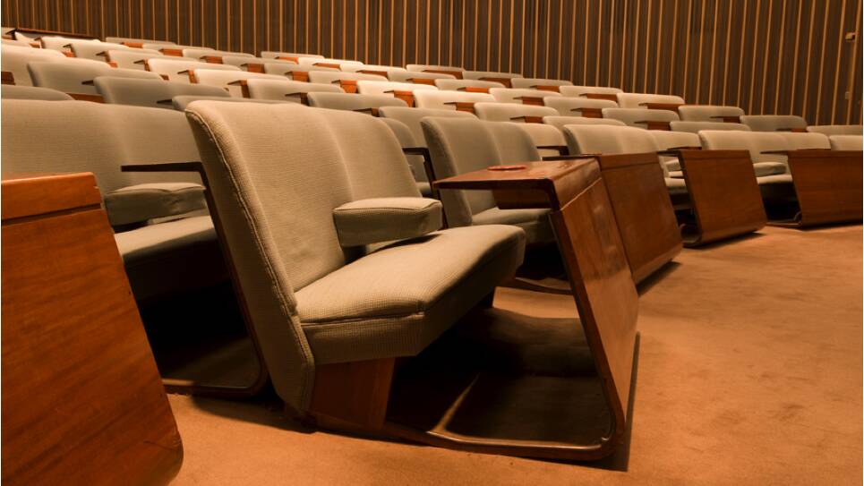 Seating at the Academy of Science lecture theatre designed by Wrigley. Picture: Supplied