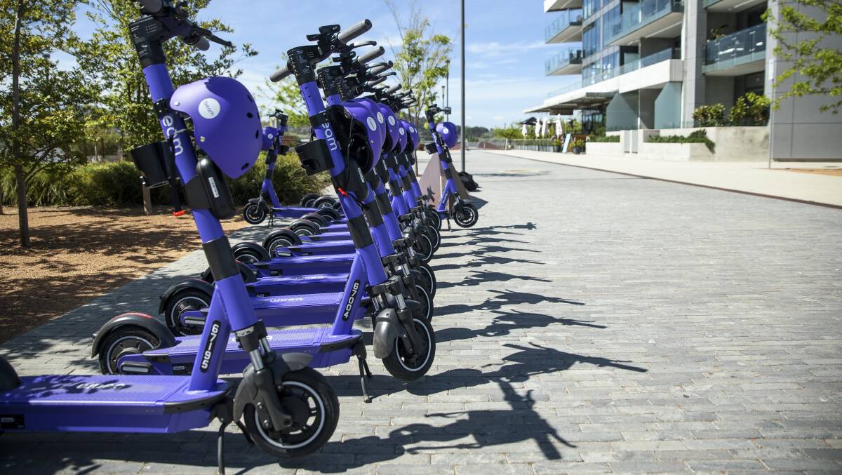 The ACT government is set to expand its e-scooter rental scheme across Canberra by the end of 2022. Picture: Sitthixay Ditthavong