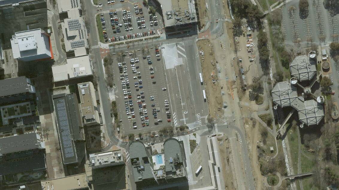 The Woden car park, centre, the Suburban Land Agency wants to release for development. Picture supplied